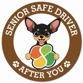 カーサイン 高齢者マーク SENIOR SAFE DRIVER スムースコートチワワ マグネット 強力 直径13cm 肉球 日本製 車 ステッカー