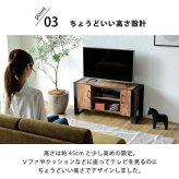 テレビ台 テレビボード ヴィンテージ風シートがおしゃれなブルックリンスタイルの 。無骨すぎないデザインで男女問わずご使用いただけます。可動棚で収納も柔軟に対応。
