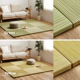 【同色2枚セット】 置き畳 紗彩 (さや) 約65×65×2.5cm 6枚入 縁なし へりなし畳 フロア畳 ユニット畳 カラフル 可愛い 滑り止め付き