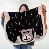 ブランケット ひざ掛け モモンガブランケット 大判 ダイカット モコモコ ベビー アニマル 105×75cm 毛布 膝掛け ハーフケット 冬 温かい ハーフ あったか ふわふわ おしゃれ おもしろ かわいい トラ ウサギ ゴリラ クリスマス ギフト Momonga