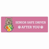 カーサイン 高齢者マーク SENIOR SAFE DRIVER マンクス ステッカー シール 長方形 15x5cm 肉球 日本製 車