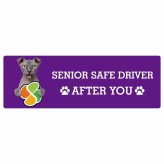 カーサイン 高齢者マーク SENIOR SAFE DRIVER ユークレニアンレフコイ ステッカー シール 長方形 15x5cm 肉球 日本製 車
