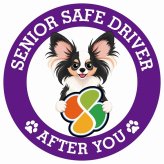 カーサイン 高齢者マーク SENIOR SAFE DRIVER パピヨン ステッカー シール 直径13cm 肉球 日本製 車