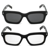 グッチ GUCCI サングラス EYEWEAR グローバルフィット 2WAY UVカット アイウェア スクエア GG1711S-001 メンズ レディース ユニセックス ブラック+トランスペアレント（クリア）+ クリップオン装着時スモーク 国内正規品