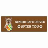 カーサイン 高齢者マーク SENIOR SAFE DRIVER トンキニーズ ステッカー シール 長方形 20x6.7cm 肉球 日本製 車