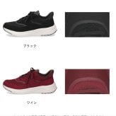 スニーカー レディース ハンズフリー 防水 手を使わずに履ける 靴 スリッポン 軽量 楽すぽっ Parade 51716 黒 ブラック ワイン
