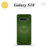 SC-03L SCV41 Galaxy S10 スマホケース ソフトケース ハート 飾り 緑 金 メンズ レディース nk-s10-tp616