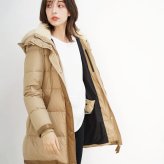 ダウンコート レディース ダウン90% ホワイトグース ブランド Filomo フィローモ ウールムートン エコ フード キャメル ブラック ダウン コート ミドル丈 女性 ギフト プレゼント 6F (08000221r)