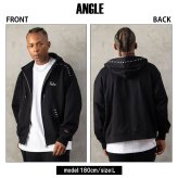 FUBU フブ パーカー メンズ レディース fam-62706 スタッズ ジップ フーディー フルジップ ジップアップ スウェット 迷彩 カモフラ 刺繍 ビッグシルエット ストリート ヒップホップ ダンス カジュアル トップス M L XL XXL 2026FW Karlas