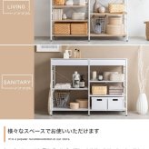 食器棚 キッチン収納 キッチンラック 約幅120cm ホワイト 白 ナチュラル ブラウン キッチンカウンター ロータイプ 大型レンジ対応 レンジラック 一人暮らし キッチンボード スリム 便利 家電収納 キッチンワゴン 収納 ：