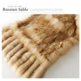 ロシアン セーブル ストール 編み込み フリンジ ポケット付き レディース 毛皮 マフラー 大判 ギフト プレゼント 7F (01000256r)