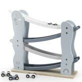 知育玩具 1歳 木製 指先トレーニング カースライダー ブルー 車4台付き おもちゃ レーベルレーベル 出産祝い 男の子 女の子 プレゼント ギフト 友達 友人 実用的 長く使える  2歳 3歳