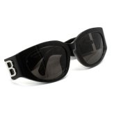 バレンシアガ BALENCIAGA サングラス アジアンフィット UVカット アイウェア フォックス BB0324SK-014 メンズ レディース ユニセックス ブラック+グレー 国内正規品