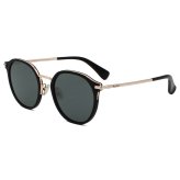 マックスマーラ Max Mara サングラス ノーズパッド UVカット アイウェア ボストン ウェリントン MM0147-K/S 01A 54 メンズ レディース ユニセックス ブラック+グレー 海外正規品