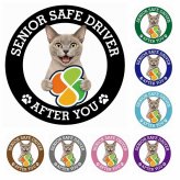 カーサイン 高齢者マーク SENIOR SAFE DRIVER ヨーロピアンバーミーズ ステッカー シール 直径13cm 肉球 日本製 車