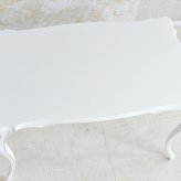 おしゃれ 輸入家具 ロココ 調 テーブル 白 4人掛け 長方形 アンティーク フィレンツェ リッカルディ 130ダイニングテーブル ヨーロピアン かわいい 猫脚 白家具 姫系 新生活
