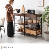 食器棚 キッチン収納 キッチンラック 約幅120cm ホワイト 白 ナチュラル ブラウン キッチンカウンター ロータイプ 大型レンジ対応 レンジラック 一人暮らし キッチンボード スリム 便利 家電収納 キッチンワゴン 収納 ：