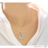 ハワイアンジュエリー ネックレス シルバー スクロール ネックレス 刻印 無料 誕生石入れ可 オーバルサークル Lサイズ 全長29mm ロジウムコーティング シルバー925 ギフトラッピング可能 プレゼント ハロウィン 【品番：CG-SP309】
