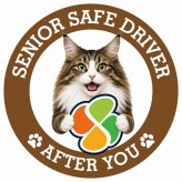 カーサイン 高齢者マーク SENIOR SAFE DRIVER ノルウェージャンフォレストキャット ステッカー シール 直径13cm 肉球 日本製 車