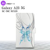 Galaxy A23 GalaxyA23 手帳型スマホケース カバー ピンスト 白 青 2022年 10月発売 nk-004s-a23-dr1249