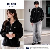 Reebok リーボック フリース プルオーバー メンズ レディース トレーナー 長袖  裏起毛 ハーフジップ 軽量 ワンポイントロゴ 刺繍   ブランド ゆったり ユニセックス 春 秋 冬 M L LL 黒 白 紺 2026fw karlas