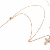 【送料無料】ペアネックレス ステンレス アクセサリー ロザリオ ペンダント クロス 十字架 ジルコニア Rosary ブラック ローズゴールド メンズ レディース
