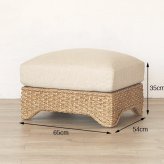 ソファ 座椅子 アジアン家具 オットマン 足置き ウォーターヒヤシンス おしゃれ アジアン アンティーク ナチュラル リゾート 家具 リビング ホテルライクなインテリア