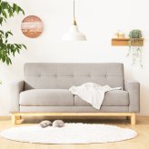 ソファ 座椅子 北欧デザイン カーラ/Carla 2.5人掛け 幅160cm IW-705 2人掛け ワイド 布地 ヘリンボーン ファブリック 脚付き 天然木 北欧 グレー 岩附