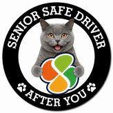 カーサイン 高齢者マーク SENIOR SAFE DRIVER シャルトリュー マグネット 強力 直径13cm 肉球 日本製 車 ステッカー