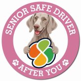 カーサイン 高齢者マーク SENIOR SAFE DRIVER ワイマラナー マグネット 強力 直径13cm 肉球 日本製 車 ステッカー