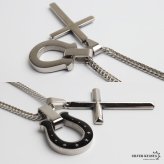 ステンレス 馬蹄ネックレス クロスネックレス ペンダント ホースシュー メタル ダブル喜平 細身 シンプル ゴールド シルバー 十字架 お洒落 黒 スター かっこいい メンズ 男性 金属アレルギー対応