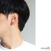 シルバー925 ツイストピアス ロープ アンティークピアス シルバー 小ぶり ひねり ねじれ スティック 片耳1点 メンズ 男性 金属アレルギー対応 イヤリング
