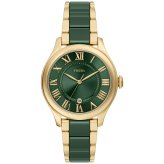 フォッシル FOSSIL 腕時計 レディース GILMORE デイト アナログ ステンレススチール＆グリーンセラミックウォッチ CE1138【2026 新作】