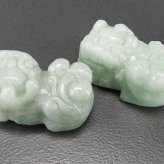 天然ヒスイ本翡翠如意ヒキュウミャンマー産天然石ひすいオスメスペア中小型置物