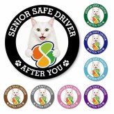 カーサイン 高齢者マーク SENIOR SAFE DRIVER ターキッシュアンゴラ マグネット 強力 直径13cm 肉球 日本製 車 ステッカー