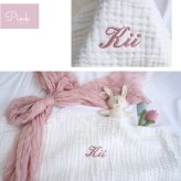 【お急ぎ便対応】名入れ刺繍 6重ガーゼ ブランケット ベビー 肌掛け おくるみ スワドル 出産祝い 誕生日 記念品 内祝い 冷え対策 夏 プレゼント 名前入りギフト ベビーギフト 新生児 赤ちゃん 男の子 女の子 産院 保育園 店舗備品 撮影小物 ノベルティ 大量注文可能