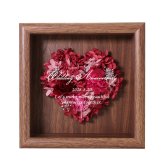 【名入れ可】【 Heartful woody-ハートフルウッディ- 】 ハート型プリザーブドフラワー 木製フレーム 名入れ 壁掛け 置き型 メッセージ入り 還暦 誕生日 結婚記念日 記念日 母の日 退職祝い