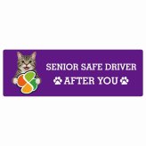 カーサイン 高齢者マーク SENIOR SAFE DRIVER アメリカンワイヤーヘア ステッカー シール 長方形 15x5cm 肉球 日本製 車