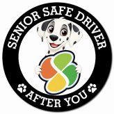 カーサイン 高齢者マーク SENIOR SAFE DRIVER ダルメシアン マグネット 強力 直径13cm 肉球 日本製 車 ステッカー