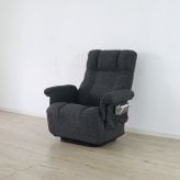 高座椅子 ミュート 回転式 リクライニング 完成品 ポケットコイル 標準・ワイド ブラック・アイボリー W68xD58-102xH93cm座面高35cm折畳み時:W68 座椅子 リクライニングチェア パーソナルチェア 肘付き ブラック アイボリー