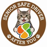 カーサイン 高齢者マーク SENIOR SAFE DRIVER アメリカンワイヤーヘア ステッカー シール 直径13cm 肉球 日本製 車