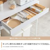 食器棚 ゴミ箱収納付き レンジ台 ゴミ箱上ラック 電子レンジラック キッチン収納 レンジボード 引き出し スライドトレー スライドテーブル カウンター コンセント付き 2口 ゴミ箱収納 スチールラック オーブントースター：