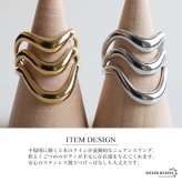 ステンレス ニュアンスリング ごつめ 不規則 3連 メタルリング オープンリング ワイドリング ゴールド シルバー 指輪 太め 大きめ 存在感 お洒落 幾何学 個性的 プチプラ レディース 女性 金属アレルギー対応