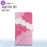 SH-52C AQUOS R7 手帳型スマホケース カバー レース ピンク  nk-004s-r7-dr727