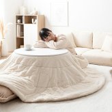 こたつ布団 円形 丸型 エコファー フェイクファー コタツ 布団 直径185cm 約185cm円形 洗える おしゃれ 薄手 掛け布団 掛布団 リバーシブル ラウンド サークル 韓国インテリア 大人かわいい フランネル ポリエステル こたつ掛布団 冬用
