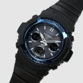 【レビューで延長保証 11年】カシオ CASIO G-SHOCK G-ショック 電波ソーラー AWG-M100A-1A ANALOG-DIGITAL M100 SERIES ブラック ブルー メンズ デジタル 腕時計 ギフト プレゼント【海外正規品】送料無料