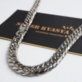 ステンレス ダブル喜平ネックレス チェーンネックレス メンズネックレス 6面カット 幅8mm 50cm 60cm シルバー 中折れ式 定番 人気 存在感 男性 金属アレルギー対応