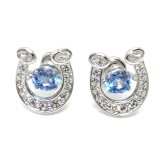 スワロフスキー swarovski ピアス Symbolica 5746563 シンボリカ 蹄鉄 馬蹄形 スタッドピアス アクセサリー レディース シルバー+ブルー 海外正規品
