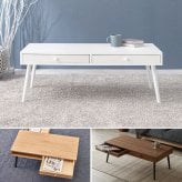 センターテーブル ローテーブル フリーテーブル テーブル 引出し付き 木製 天然木 幅100cm 奥行45cm 木目 リビングテーブル 机 シンプル ホワイト ナチュラル ライトブラウン ブラウン テレワーク 勉強机 リビング学習 \12 モダン 家具 新生活