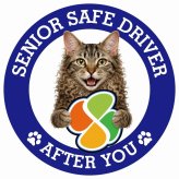 カーサイン 高齢者マーク SENIOR SAFE DRIVER ラパーマ ステッカー シール 直径13cm 肉球 日本製 車
